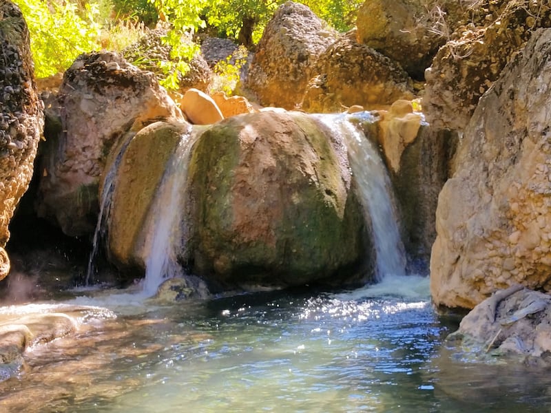 A photo of Fifth Water Springs in Diamond Fork Canyon in Utah in 2015.