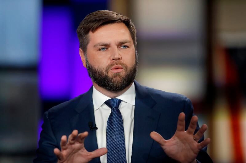 Republican U.S. Senate candidate J.D. Vance answers questions during a town hall debate with candidate U.S. Rep. Tim Ryan, D-Ohio.