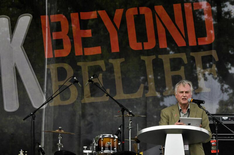 Professor Richard Dawkins speaks at the Rock Beyond Belief event, Saturday, March 31, 2012 at Fort Bragg, N.C.