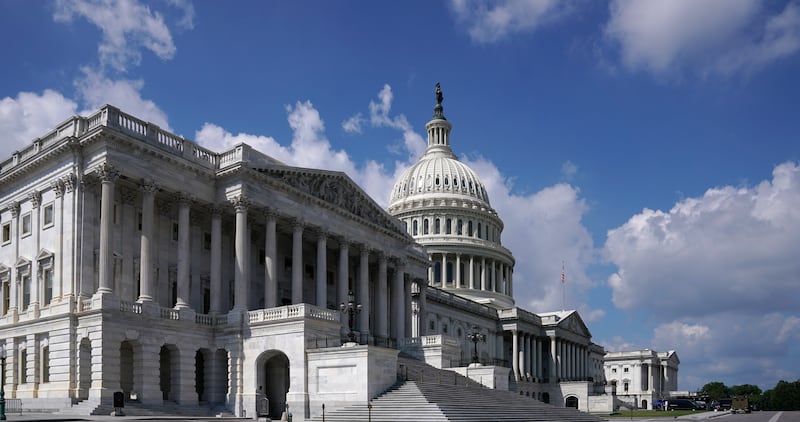 The exterior of the House wing of the U.S. Capitol is shown.