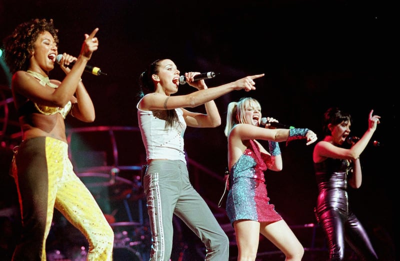 The Spice Girls perform June 27, 1998, at the Core States Center in Philadelphia.