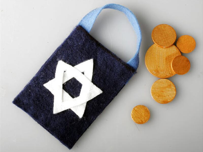 A traditional gelt bag is a popular gift for children during Hanukkah.