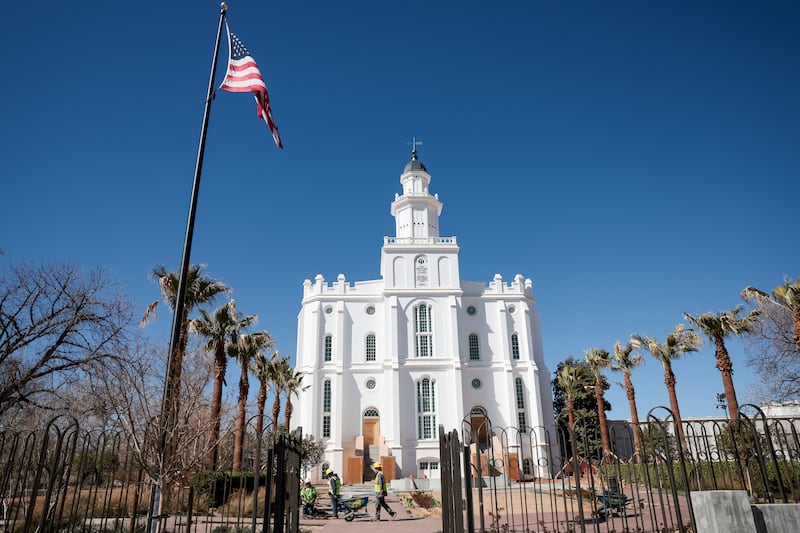 The St. George Utah Temple of The Church of Jesus Christ of Latter-day Saints, which is closed for renovation.
