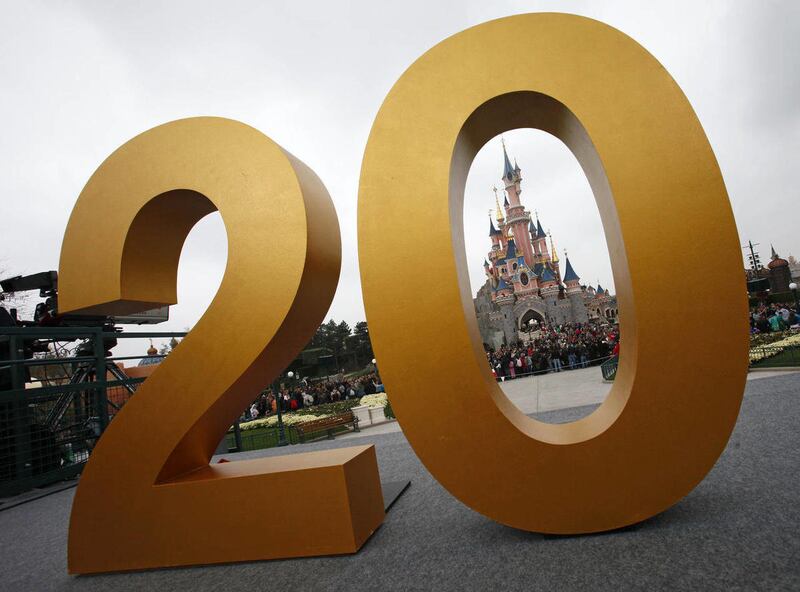 The Sleeping Beauty castle is seen in Disneylands theme park in Marne-la-Vallee, east of Paris, Saturday March 31, 2012. This will mark the 20th year since Disneyland opened in Paris in 1992.
