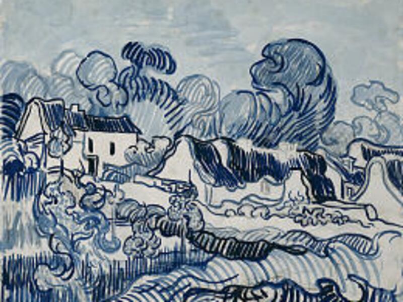 "Landscape with Cottages" by Vincent van Gogh resides in the Van Gogh Museum. This summer, the museum will display his rarely seen drawings.