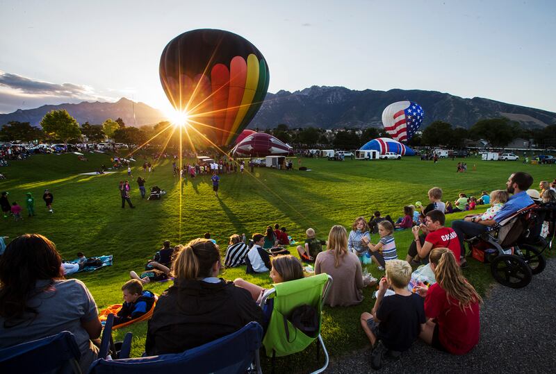 Sandy residents turn out for the annual Hot Air Balloon Festival at Storm Mountain Park on Friday, Aug. 11, 2017. This year's festival is set for Friday, Aug. 10 and Saturday, Aug. 11.