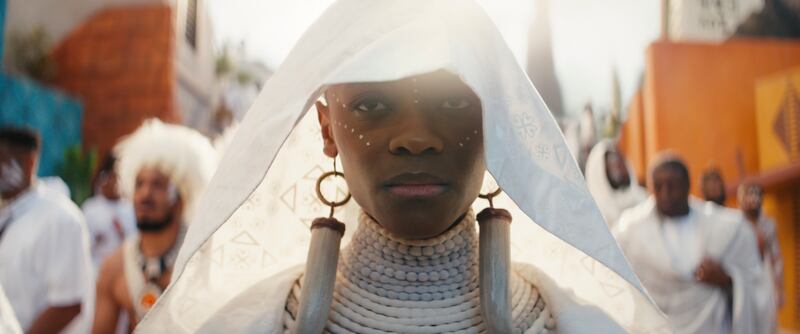 Letitia Wright in a scene from “Black Panther: Wakanda Forever.”