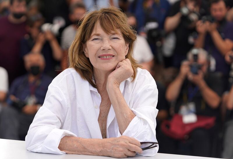 Jane Birkin poses for photographers at the photo call for the film “Jane By Charlotte” at the 74th international film festival, Cannes, southern France.
