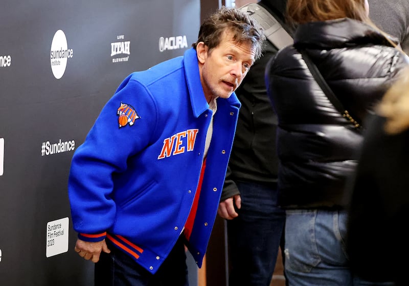 Michael J. Fox and others that produced “Still: A Michael J. Fox Movie” arrive for the film’s premiere at the Eccles Theatre in Park City during the Sundance Film Festival.