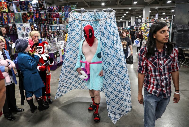 Ed Woodin, dressed as 'Deadpool," attends FanX Salt Lake Comic Convention 2018 at the Salt Palace Convention Center in Salt Lake City on Thursday, Sept. 6, 2018.