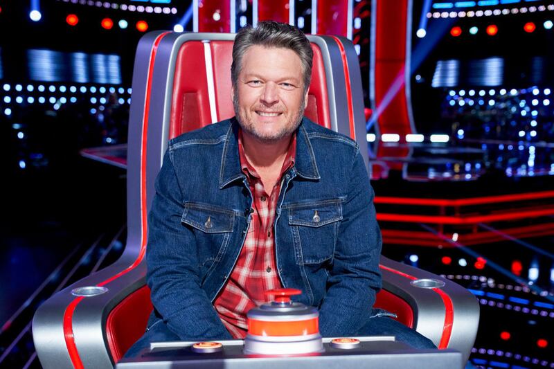 Blake Shelton on the set of “The Voice.”