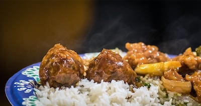 A close-up of food served at the U.S. Department of Agriculture Interfaith Iftar Celebration in Washington, D.C., on June 22, 2017.