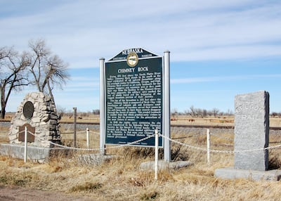 Panel interpreting Chimney Rock, Morrill County, Nebraska.