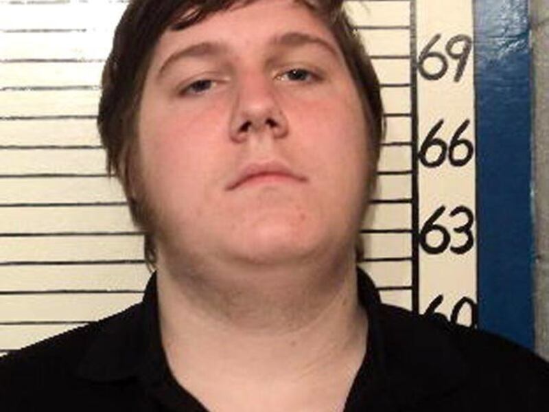 Booking shot of Justin Carter, 19, who has been held at the Comal County Jail in Texas since February after making "terroristic" threats on Facebook. An anonymous person donated $500,000 to cover the teenager's bail.