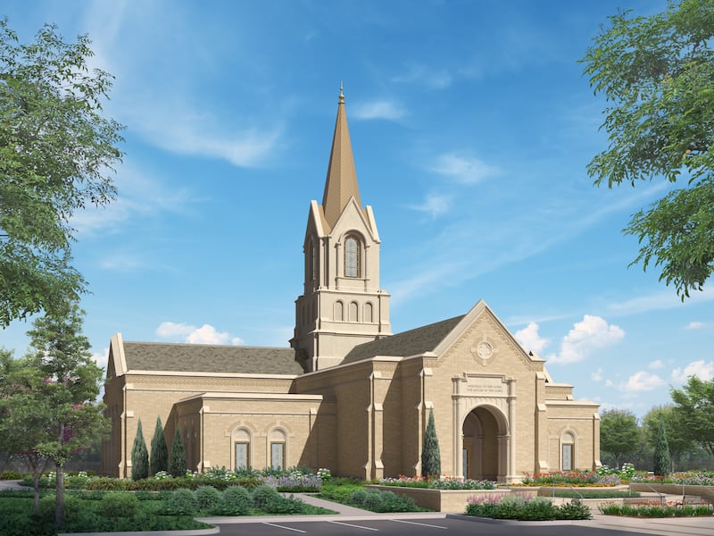 An architectural rendering of the Rapid City South Dakota Temple.