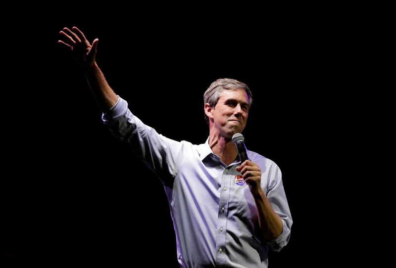 FILE - In this Nov. 6, 2018, file photo, U.S. Rep. Beto O'Rourke, the 2018 Democratic Candidate for U.S. Senate in Texas, makes his concession speech at his election night party in El Paso, Texas. During the Texas Senate race, some Democrats grumbled that