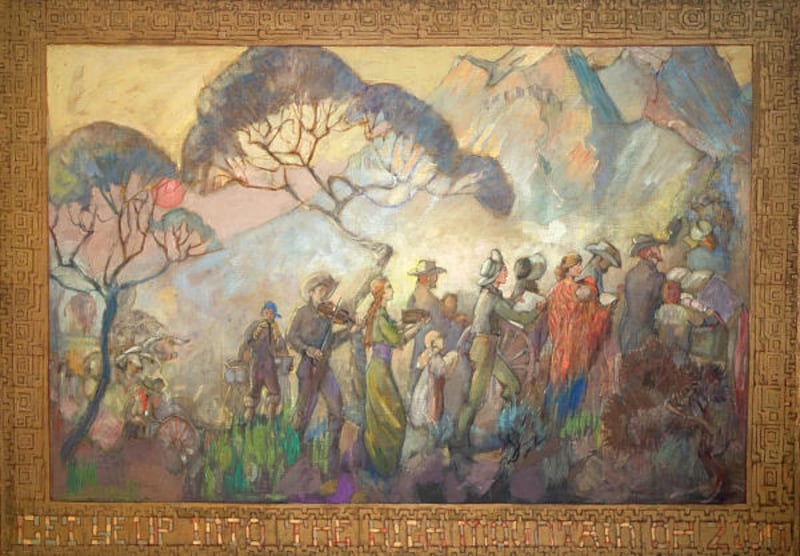 “Get Ye Up into the High Mountain, Oh Zion” (oil on canvas, 42 by 60 inches, 1949) by Teichert.