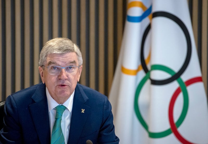 IOC, President Thomas Bach attends meeting at the Olympic House in Lausanne, Switzerland.