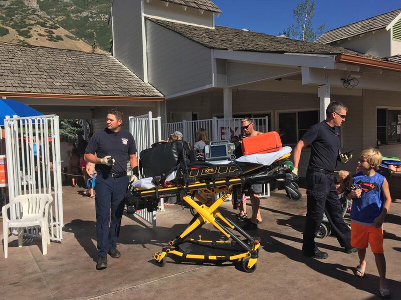 Twelve people were taken to the hospital after a chemical spill at Seven Peaks Waterpark Friday.