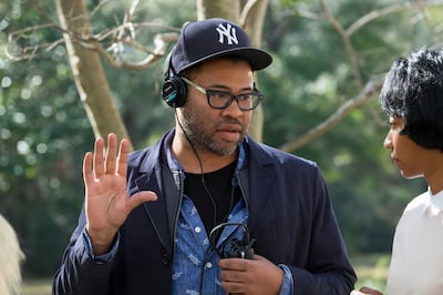 This image released by Universal Pictures shows director Jordan Peele on the set of "Get Out." Peele was nominated for an Oscar for best director, Tuesday, Jan. 23, 2018. The 90th Oscars will air live on ABC on Sunday, March 4. (Justin Lubin/Universal Pic