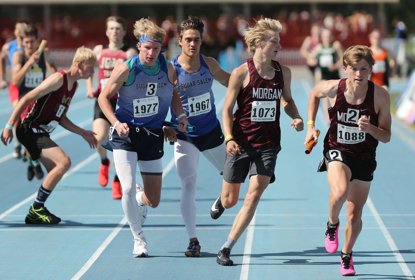 High school track Corner Canyon 4x100 relay team breaks state record