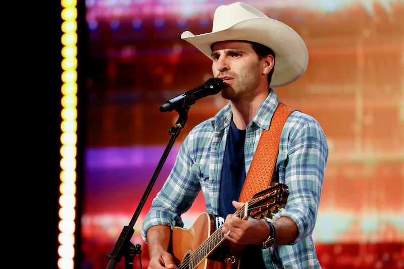 Country singer Mitch Rossell performs on “America’s Got Talent.”