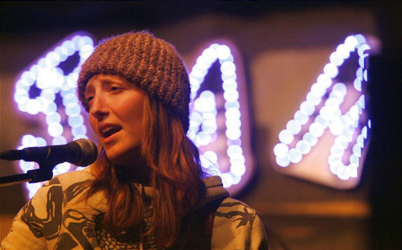 Jes Luckett sings during BluesJam at the Royal Palace Theater in Spanish Fork. BluesJam is held the first Thursday of each month.