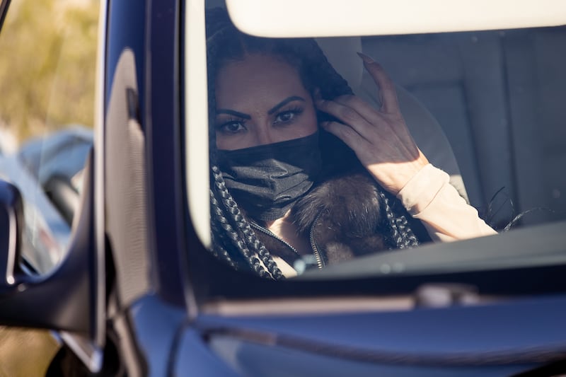 “The Real Housewives of Salt Lake City” star Jen Shah leaves U.S. District Court in Salt Lake City on Tuesday, March 30, 2021. Shah will receive her prison sentence from U.S. District Judge Sidney Stein on Nov. 28.