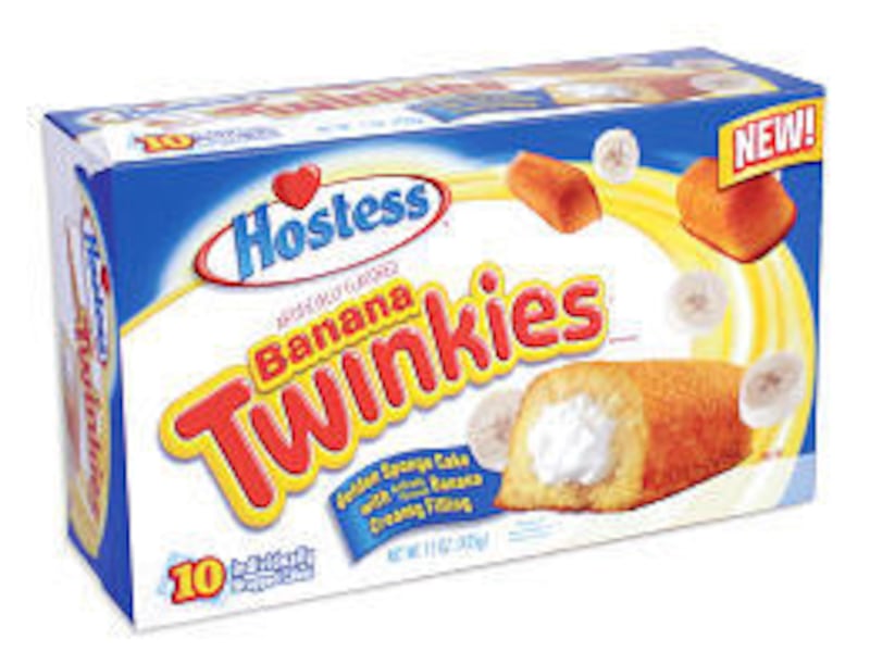 The box says new, but Hostess Twinkies with banana creme filling are a return to the company's original flavor before World War II.