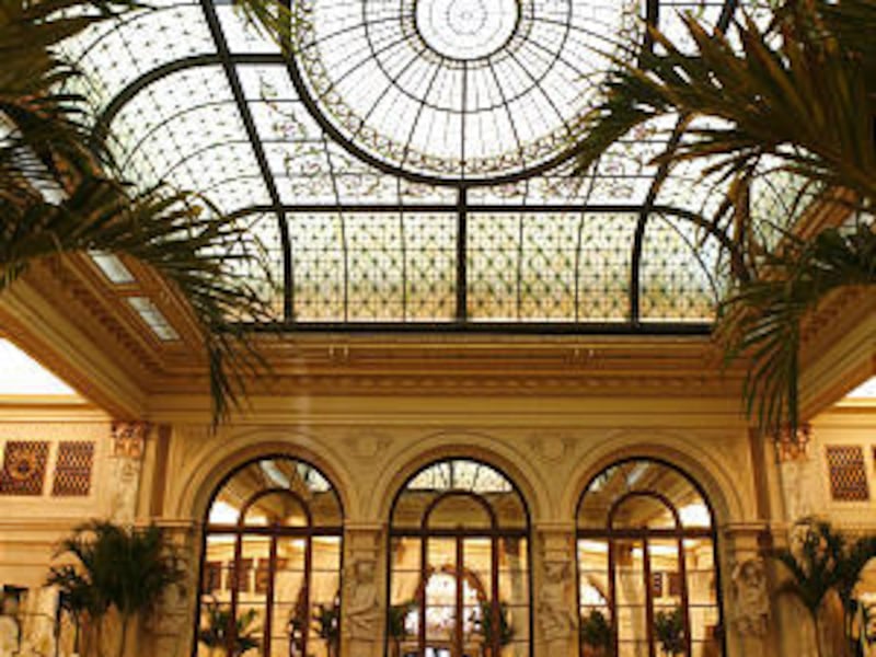 The Plaza Hotel's Palm court, with a re-creation of the stained glass dome, has reopened in the newly renovated building.