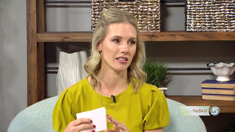 Ruby Franke is pictured on a talk show in 2018.