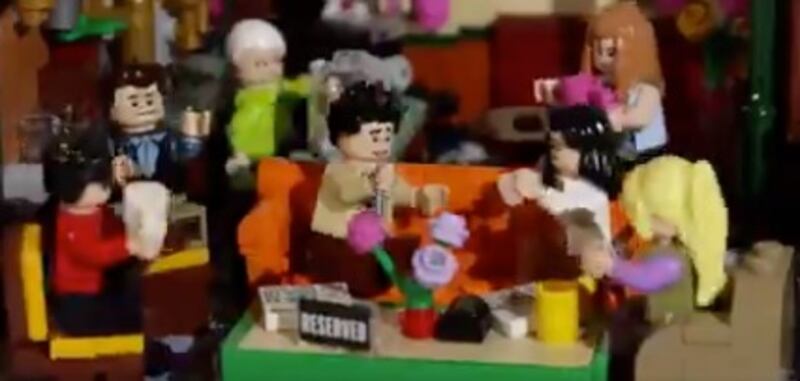 The Lego set includes main characters Monica, Joey, Chandler, Phoebe, Ross and Rachel.