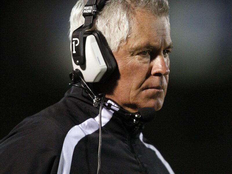 Former Alta head coach and assistant coach Doug Berry is pictured as Alta High School and Pleasant Grove High School play football Friday, Oct. 23, 2009, in Pleasant Grove, Utah.