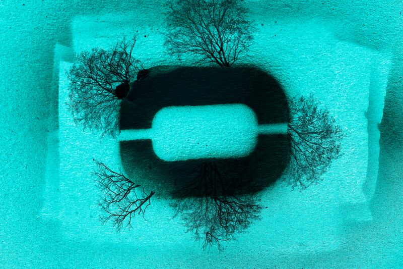 An illustration of the omicron variant.