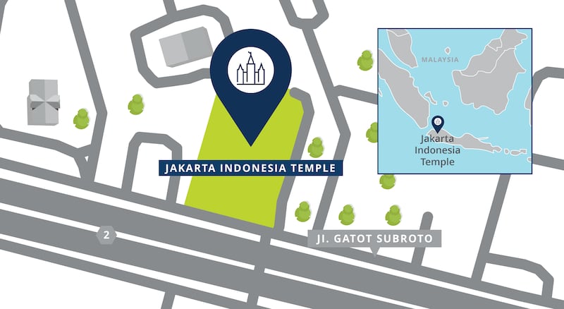 Site location map of the Jakarta Indonesia Temple.