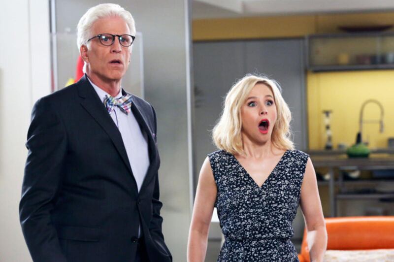 Ted Danson and Kristen Bell star in the afterlife sitcom “The Good Place.”