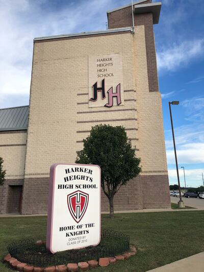 A look outside of Jazz wing Royce O’Neale’s Harker Heights High School in Harker Heights, Texas.
