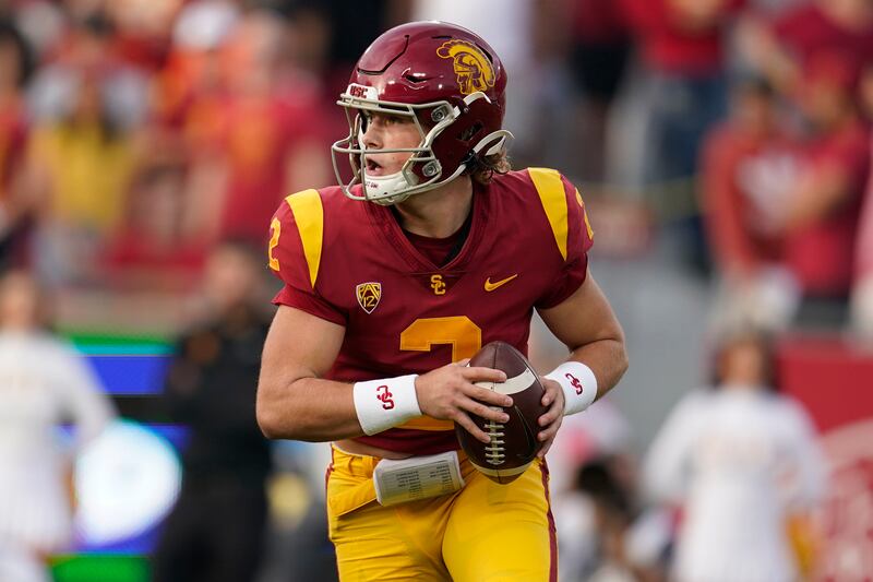 Jaxson Dart, the USC quarterback and former Utah high school standout who entered the NCAA transfer portal, is reportedly looking into Oklahoma, Ole Miss and TCU as possible transfer options.