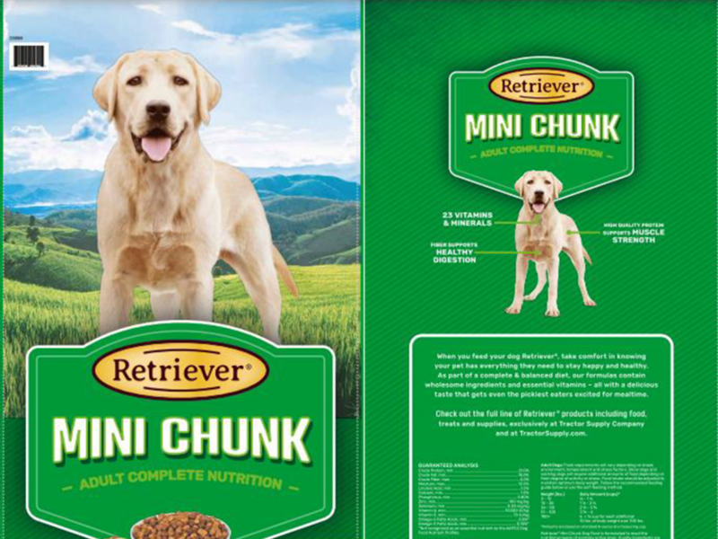 Retriever All Life Stages Mini Chunk Chicken Recipe Dry Dog Food is pictured on the FDA’s website.