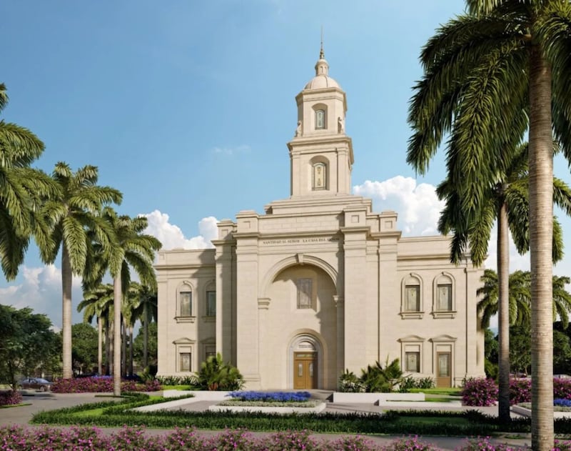Exterior rendering of the Miraflores Guatemala City Guatemala Temple.