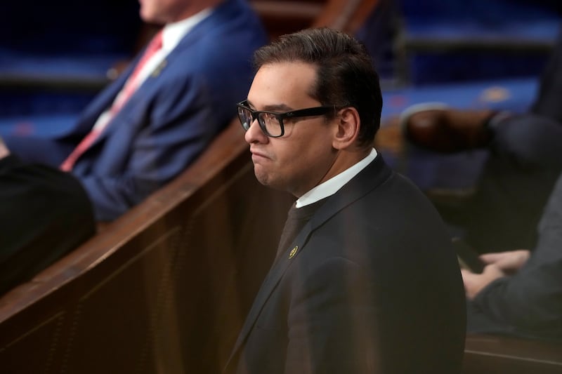 Then Rep.-elect George Santos, R-N.Y., in the House chamber. Republican leaders in Long Island have called on Santos to resign.