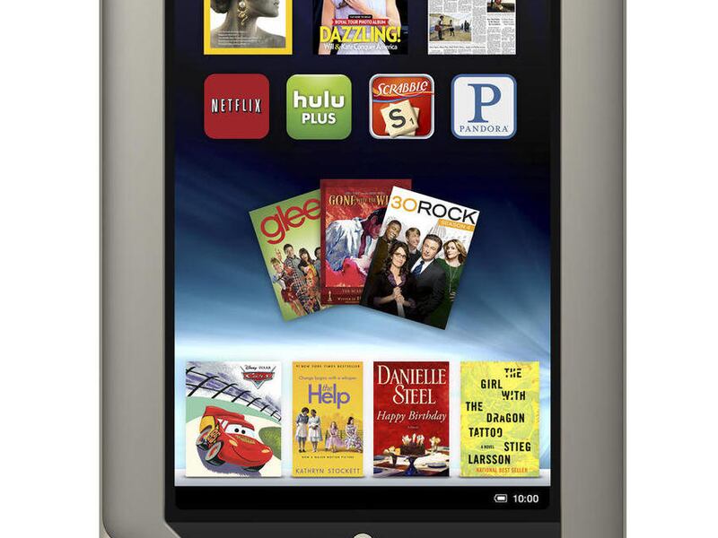 This product image provided by Barnes & Noble Inc., shows the new Nook Tablet. The Barnes & Noble's Nook Tablet is a worthy competitor to Amazon.com's Kindle Fire. It avoids some of the Fire's shortcomings, but has flaws of its own.