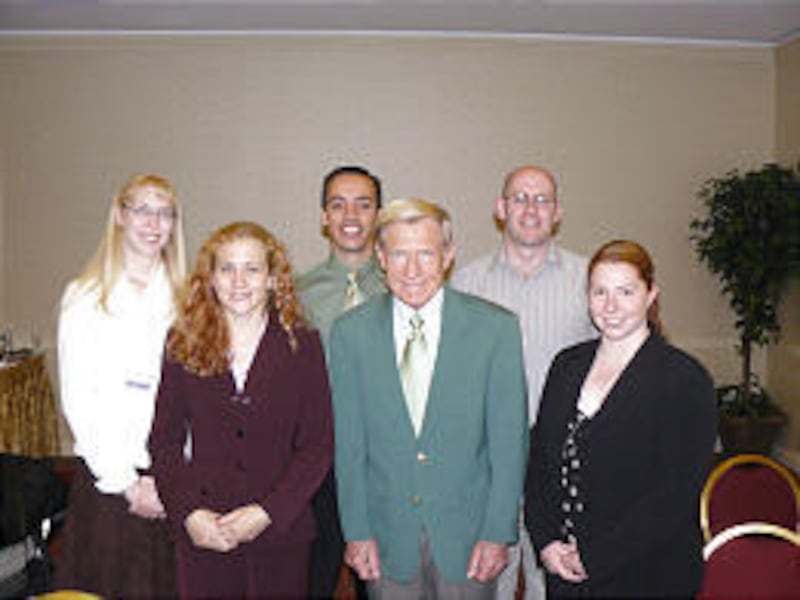 Bonnie McLaughlin, left, Myra L. Flitcroft, Ivan A. Rodriguez, Orest G. Symko, Nick D. Webb and Brenna Gillman at conference.