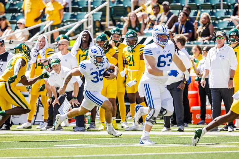 BYU punter Sam Vander Haar called his own number on a fake punt at Baylor. He picked up the necessary yards to preserve the drive.