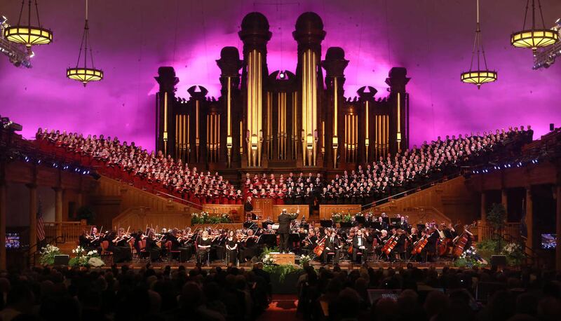 The Mormon Tabernacle Choir and Orchestra at Temple Square perform George Frideric Handel's Messiah, conducted by Mack Wilberg, for an Easter concert at the Salt Lake Tabernacle in Salt Lake City on Friday, April 18, 2014. Applications to join the Mormon