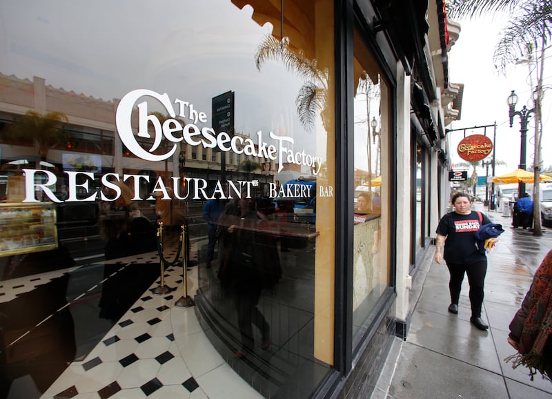 The Cheesecake Factory restaurant is seen in Old Pasadena Friday, Feb. 3, 2017.