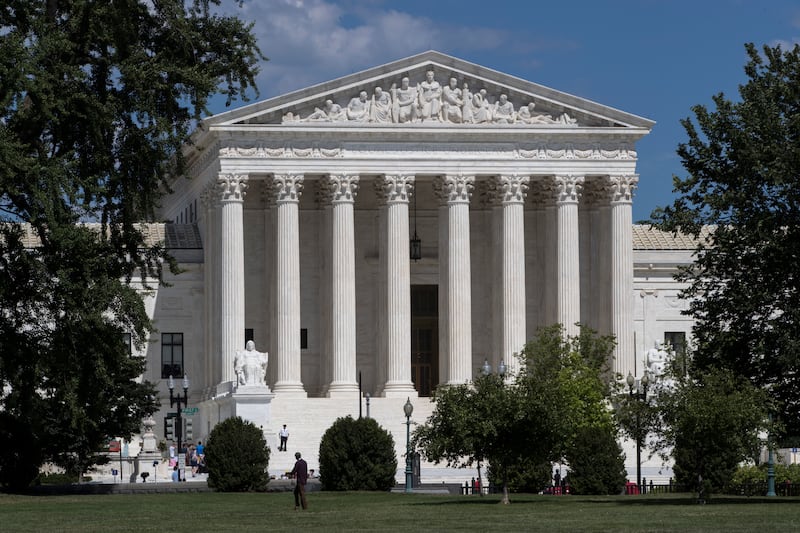 FILE - In this June 26, 2017, file photo, the Supreme Court is seen in Washington. The Supreme Court is taking up a case about political maps in Wisconsin that could affect elections across the country. The justices are hearing argument on Oct. 3 in a dis
