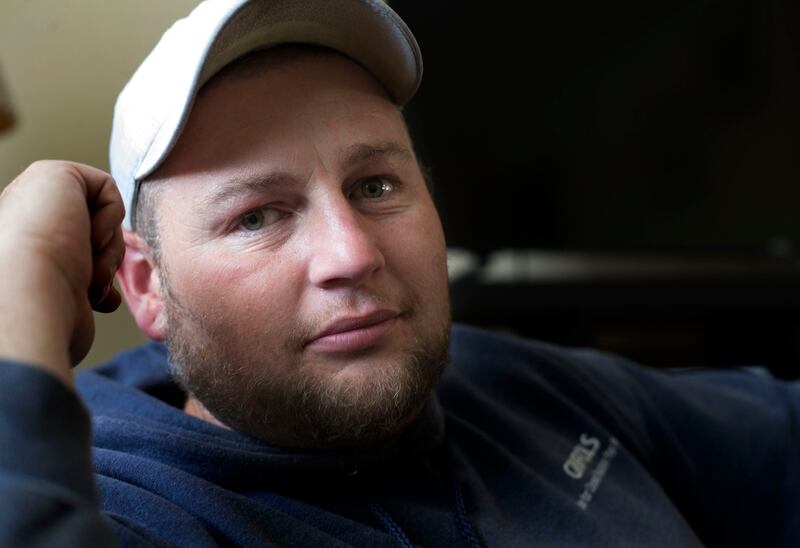 Brandon Billmire is a former drug addict who used for nearly 16 years. Now, he has been clean for 9 months thanks to a prescription medication, Suboxone, which he got through a program at the Davis Behavioral Health Center. Photograph taken in Clinton on