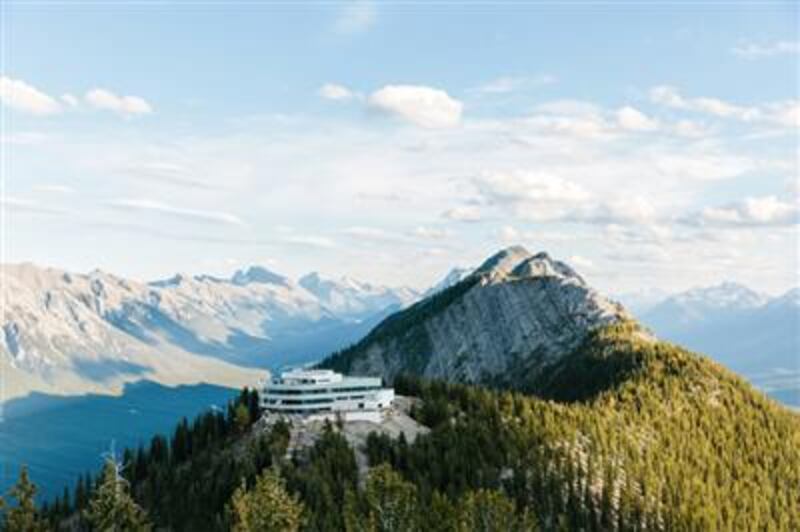 Photo of the Banff Gondola in the Canadian Rocky Mountains.