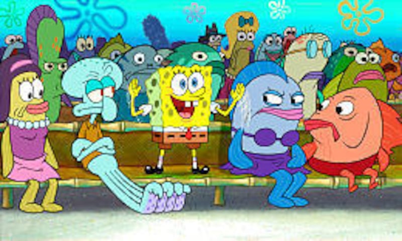 SpongeBob (center) stars in “The SpongeBob SquarePants Movie.”